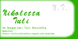 nikoletta tuli business card